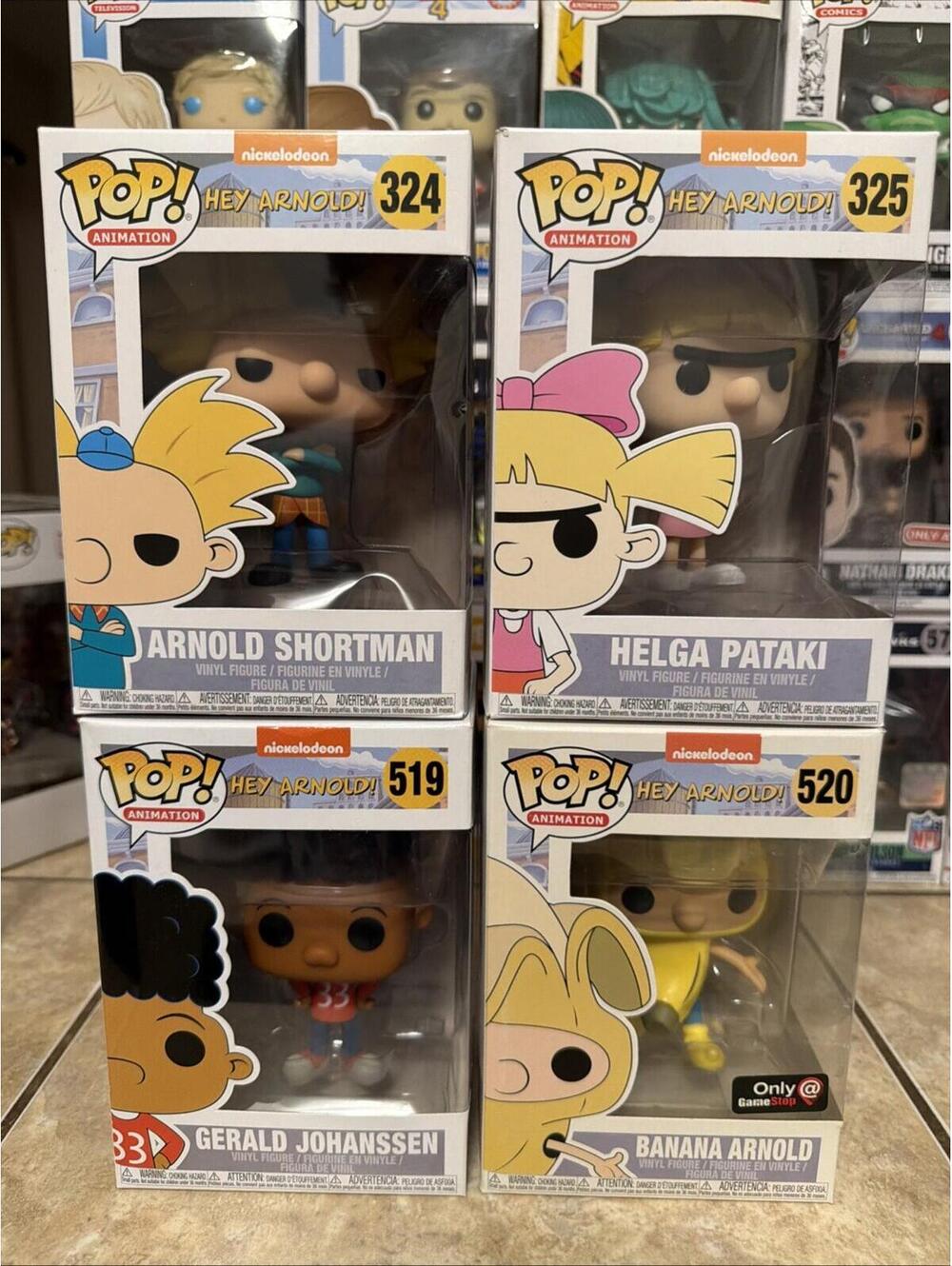 Funko Pop! Hey Arnold Set of 4 Figures w/Protectors
